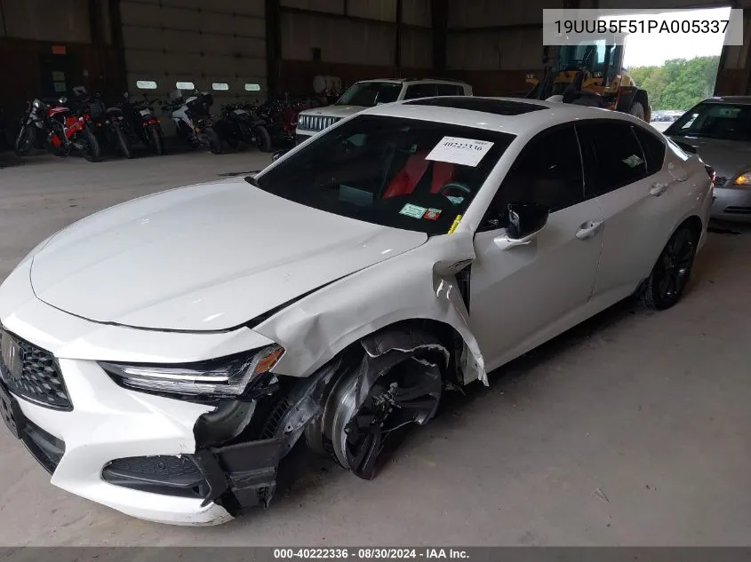 2023 Acura Tlx A-Spec Package VIN: 19UUB5F51PA005337 Lot: 40222336