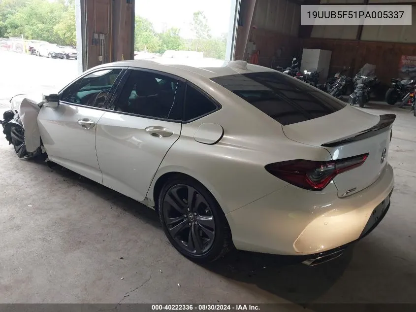 2023 Acura Tlx A-Spec Package VIN: 19UUB5F51PA005337 Lot: 40222336