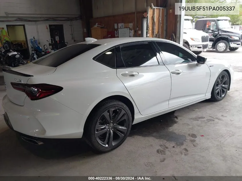 2023 Acura Tlx A-Spec Package VIN: 19UUB5F51PA005337 Lot: 40222336