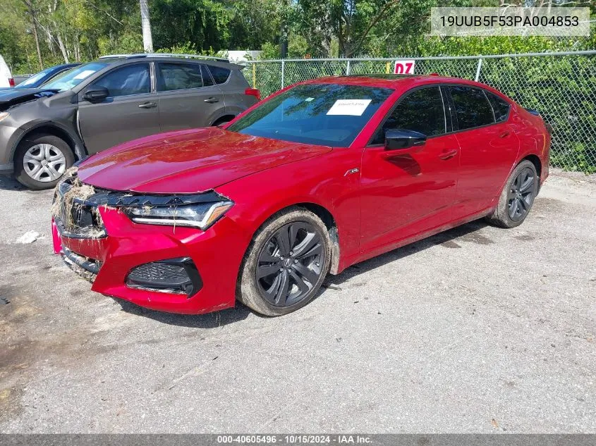 2023 Acura Tlx A-Spec Package VIN: 19UUB5F53PA004853 Lot: 40605496