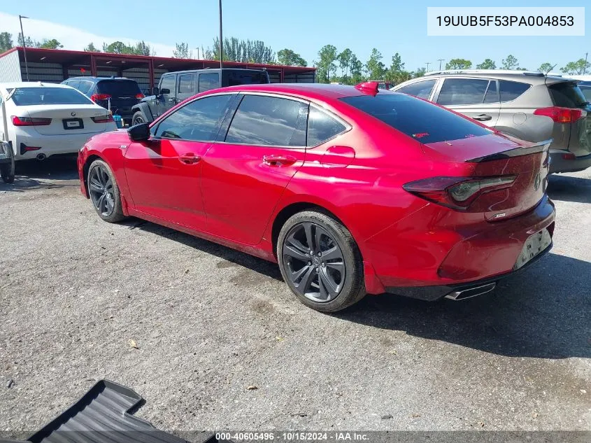 2023 Acura Tlx A-Spec Package VIN: 19UUB5F53PA004853 Lot: 40605496