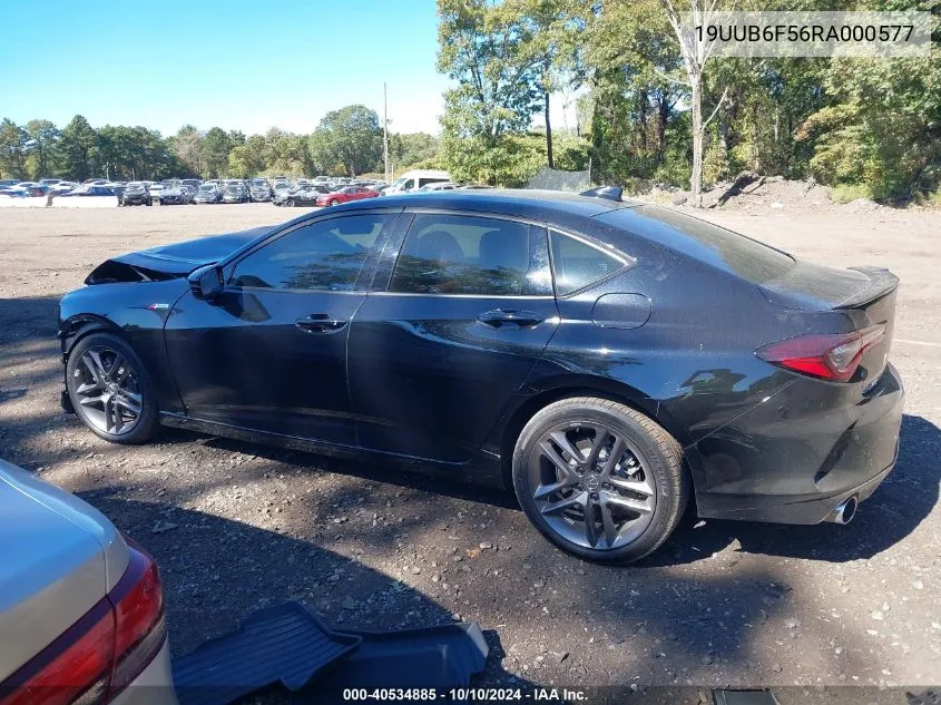 2024 Acura Tlx A-Spec Package VIN: 19UUB6F56RA000577 Lot: 40534885