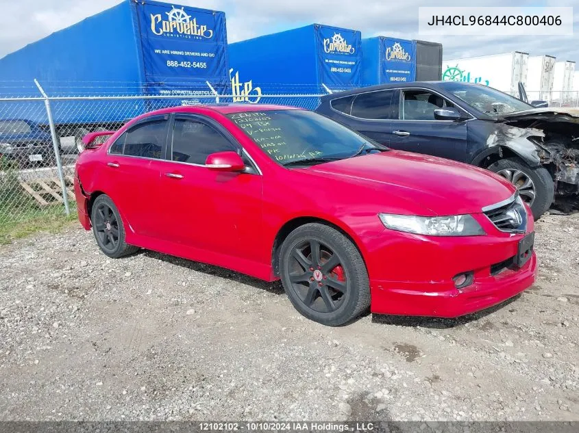 2004 Acura Tsx VIN: JH4CL96844C800406 Lot: 12102102