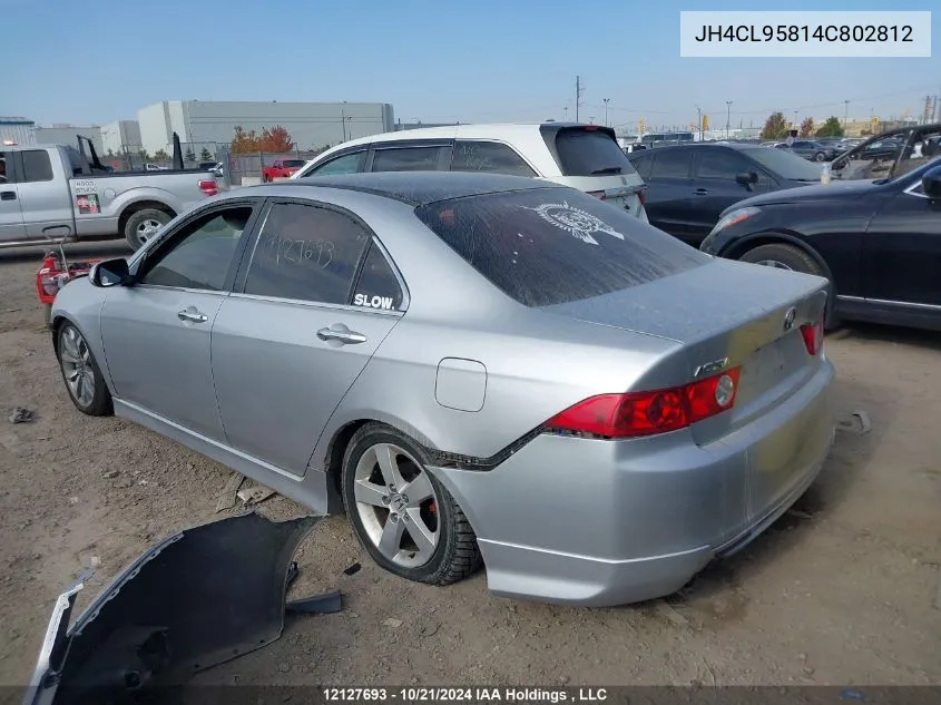 2004 Acura Tsx VIN: JH4CL95814C802812 Lot: 12127693