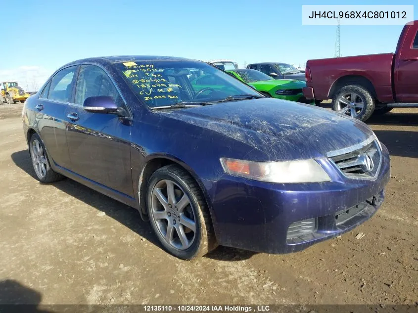 2004 Acura Tsx VIN: JH4CL968X4C801012 Lot: 12135110