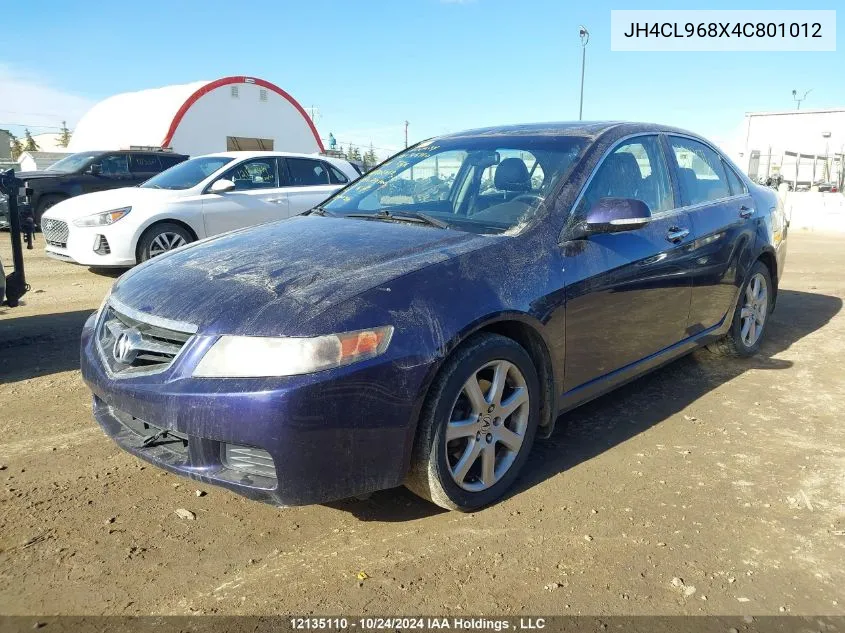 2004 Acura Tsx VIN: JH4CL968X4C801012 Lot: 12135110