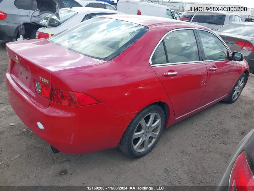 2004 Acura Tsx VIN: JH4CL968X4C803200 Lot: 12150205