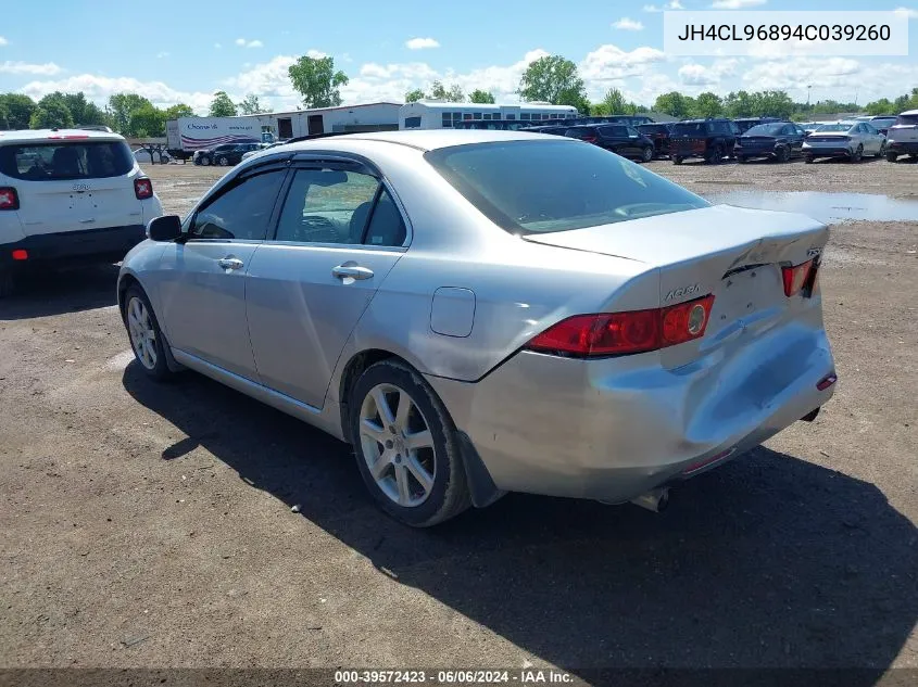 2004 Acura Tsx VIN: JH4CL96894C039260 Lot: 39572423