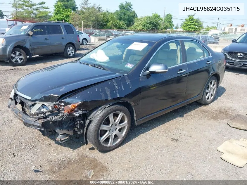 2004 Acura Tsx VIN: JH4CL96824C035115 Lot: 40000892