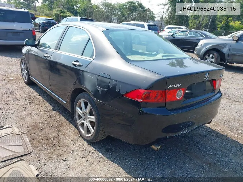 2004 Acura Tsx VIN: JH4CL96824C035115 Lot: 40000892