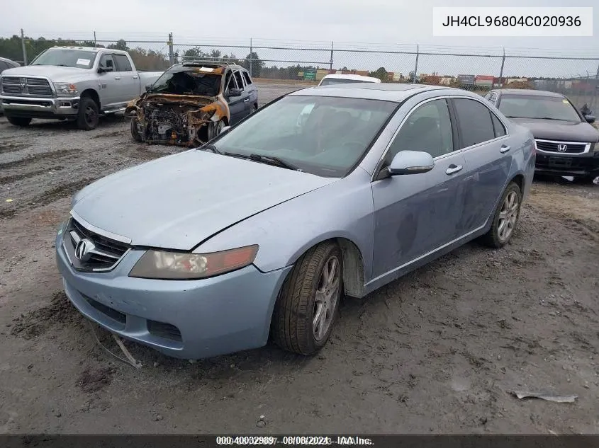 2004 Acura Tsx VIN: JH4CL96804C020936 Lot: 40032989