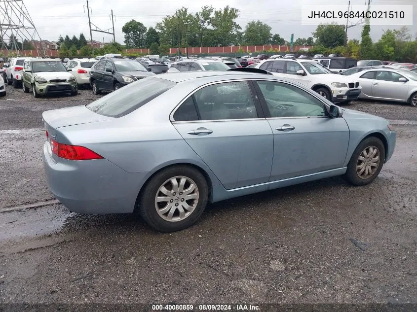 2004 Acura Tsx VIN: JH4CL96844C021510 Lot: 40080859