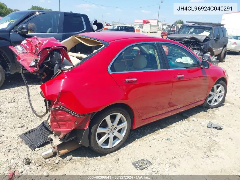 2004 Acura Tsx VIN: JH4CL96924C040291 Lot: 40206643