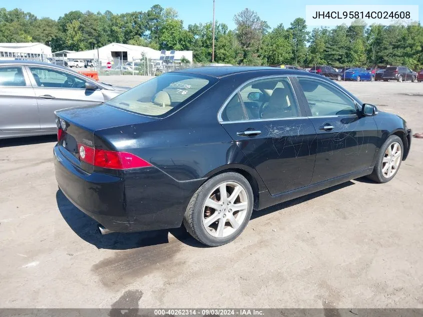 2004 Acura Tsx VIN: JH4CL95814C024608 Lot: 40262314