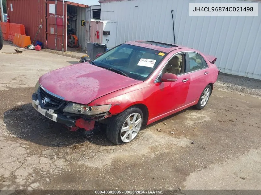 2004 Acura Tsx VIN: JH4CL96874C021498 Lot: 40382695