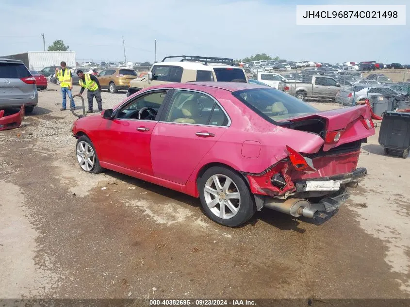 2004 Acura Tsx VIN: JH4CL96874C021498 Lot: 40382695