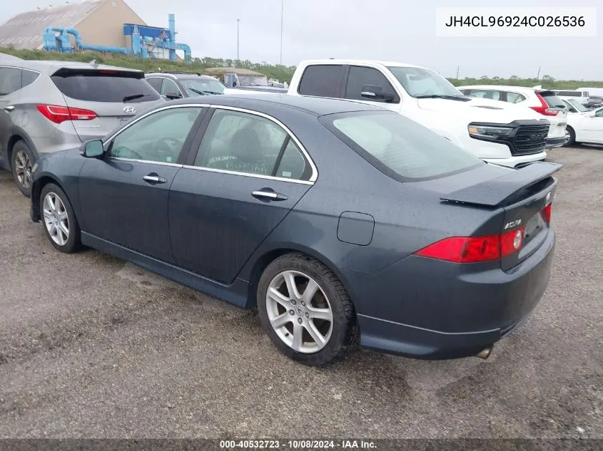 2004 Acura Tsx VIN: JH4CL96924C026536 Lot: 40532723