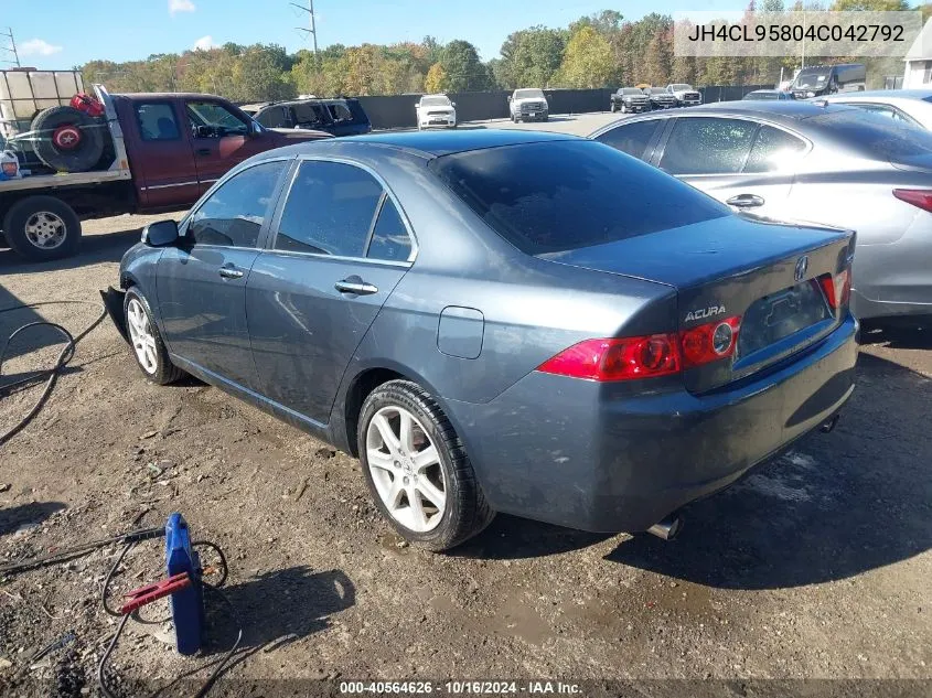 2004 Acura Tsx VIN: JH4CL95804C042792 Lot: 40564626