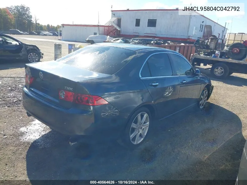 2004 Acura Tsx VIN: JH4CL95804C042792 Lot: 40564626