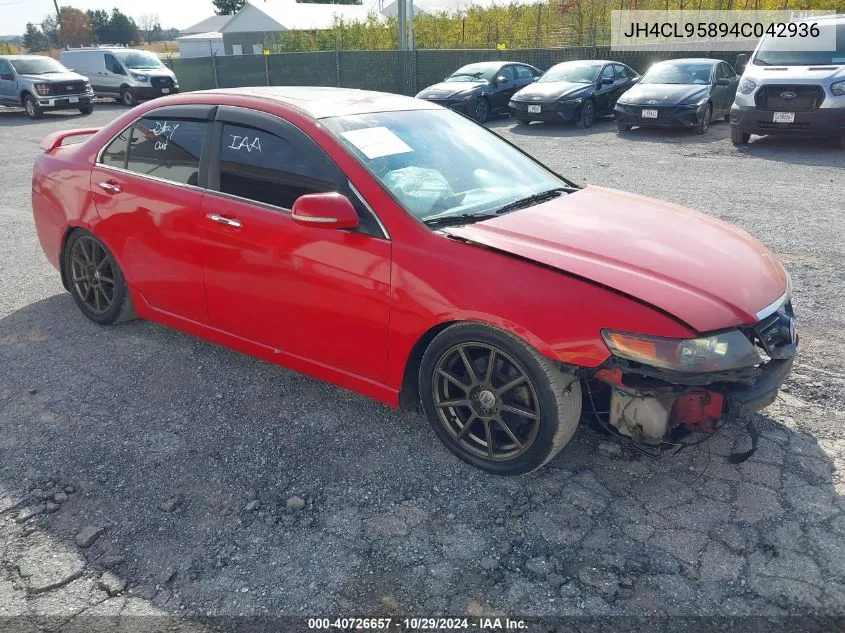 2004 Acura Tsx VIN: JH4CL95894C042936 Lot: 40726657