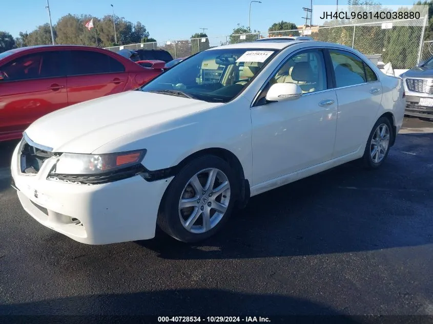 2004 Acura Tsx VIN: JH4CL96814C038880 Lot: 40728534