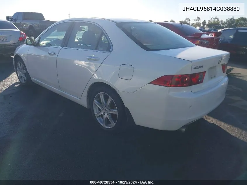 2004 Acura Tsx VIN: JH4CL96814C038880 Lot: 40728534