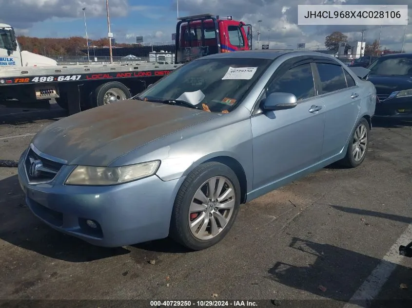 2004 Acura Tsx VIN: JH4CL968X4C028106 Lot: 40729250