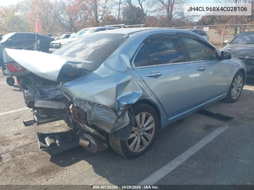 2004 Acura Tsx VIN: JH4CL968X4C028106 Lot: 40729250