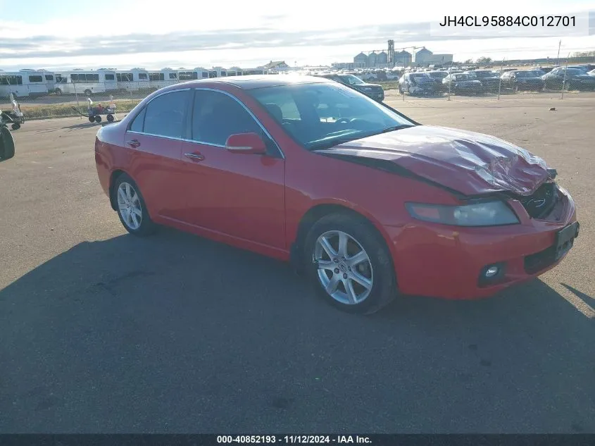 2004 Acura Tsx VIN: JH4CL95884C012701 Lot: 40852193