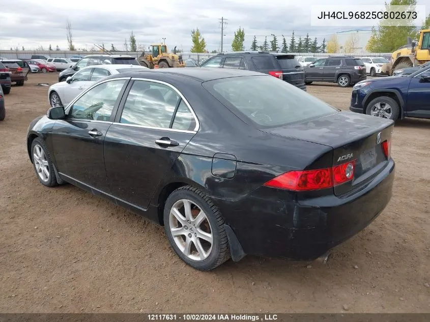 2005 Acura Tsx VIN: JH4CL96825C802673 Lot: 12117631