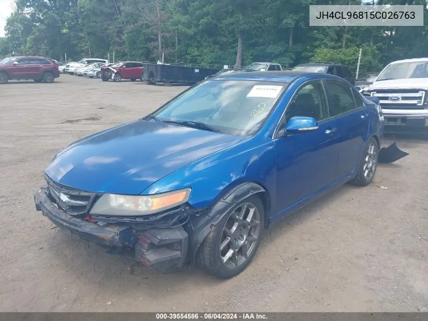 2005 Acura Tsx VIN: JH4CL96815C026763 Lot: 39554586