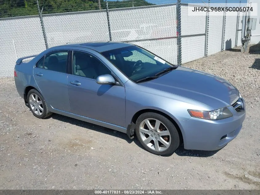 2005 Acura Tsx VIN: JH4CL968X5C006074 Lot: 40177831