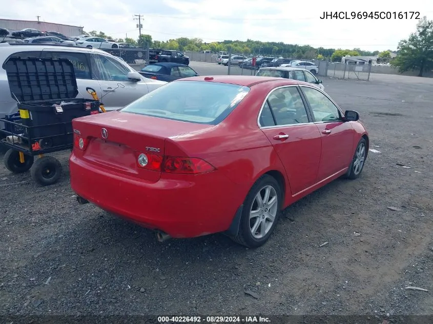 2005 Acura Tsx VIN: JH4CL96945C016172 Lot: 40226492