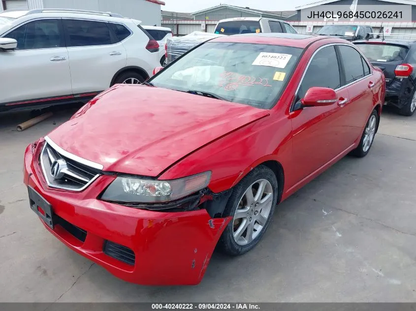 2005 Acura Tsx VIN: JH4CL96845C026241 Lot: 40240222