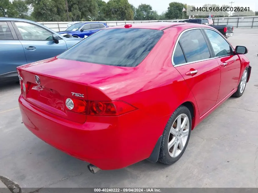 2005 Acura Tsx VIN: JH4CL96845C026241 Lot: 40240222