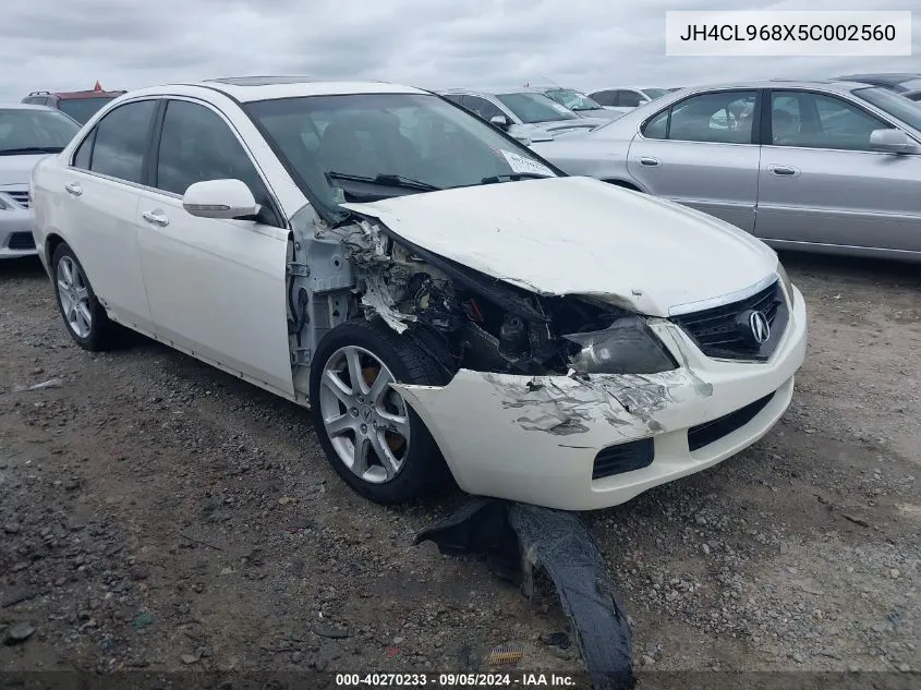 2005 Acura Tsx VIN: JH4CL968X5C002560 Lot: 40270233