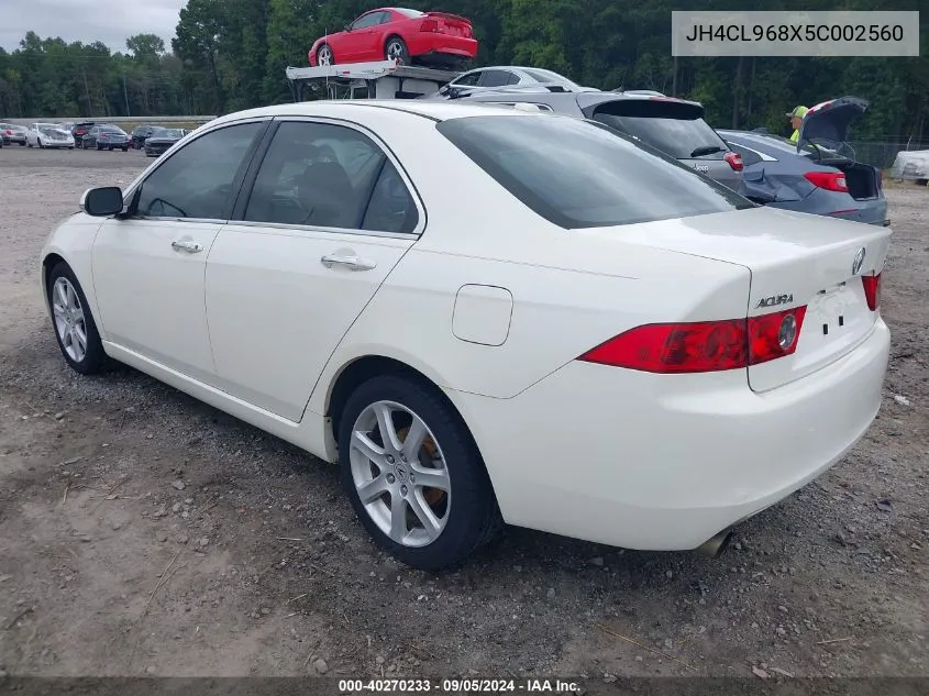 2005 Acura Tsx VIN: JH4CL968X5C002560 Lot: 40270233