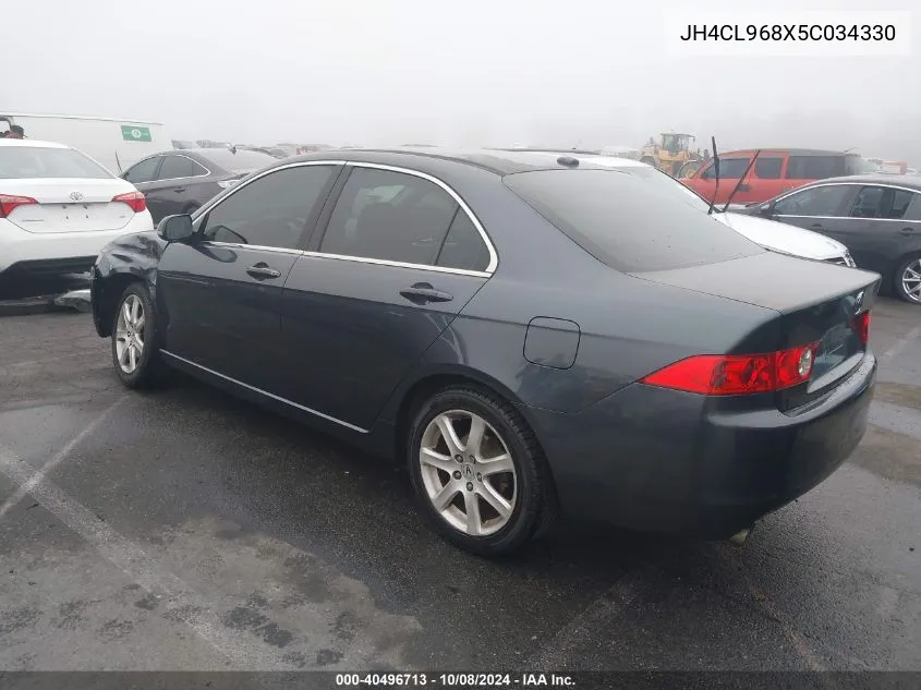 2005 Acura Tsx VIN: JH4CL968X5C034330 Lot: 40496713