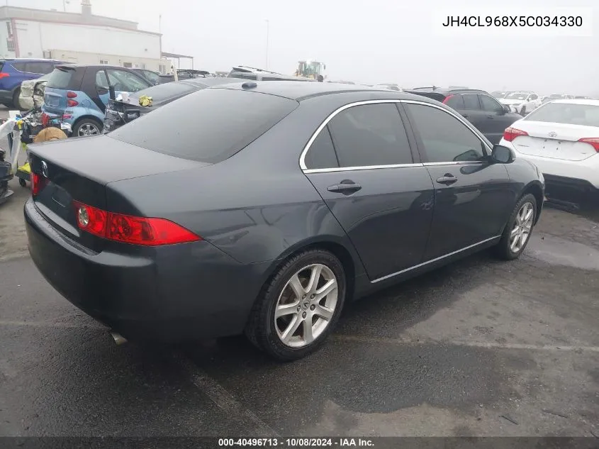 2005 Acura Tsx VIN: JH4CL968X5C034330 Lot: 40496713