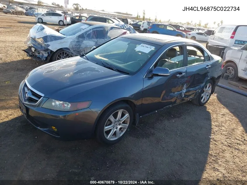 2005 Acura Tsx VIN: JH4CL96875C022734 Lot: 40670879