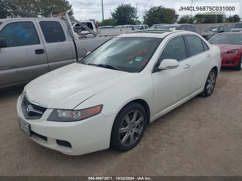 2005 Acura Tsx VIN: JH4CL96875C031000 Lot: 40673571