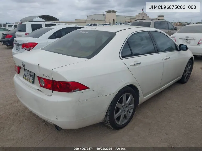 2005 Acura Tsx VIN: JH4CL96875C031000 Lot: 40673571