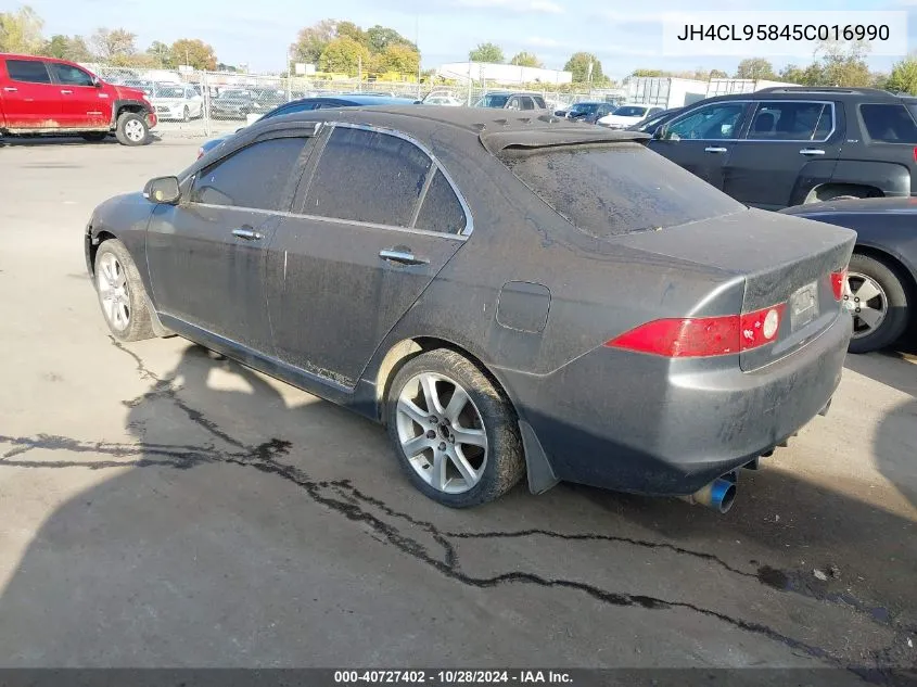 2005 Acura Tsx VIN: JH4CL95845C016990 Lot: 40727402