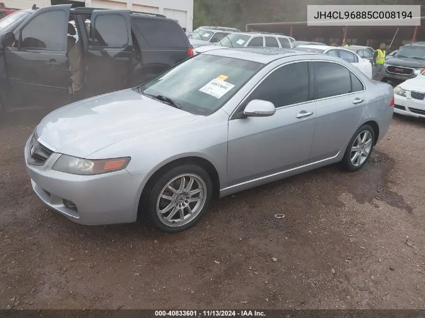 2005 Acura Tsx VIN: JH4CL96885C008194 Lot: 40833601