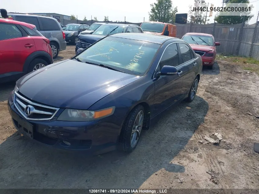 2006 Acura Tsx VIN: JH4CL96826C800861 Lot: 12081741