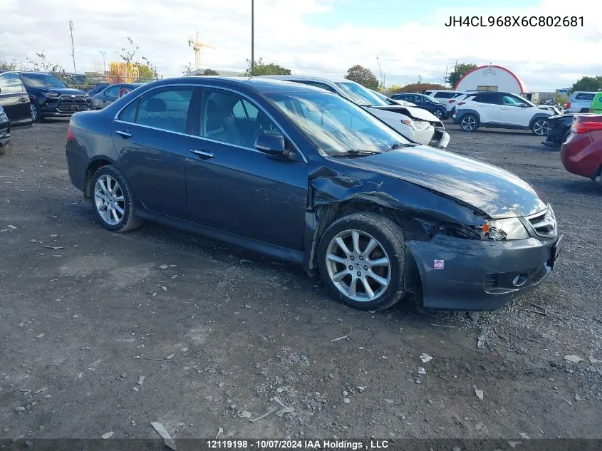 2006 Acura Tsx VIN: JH4CL968X6C802681 Lot: 12119198