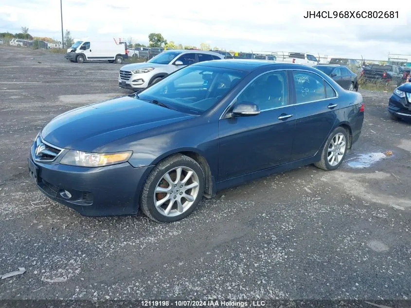 2006 Acura Tsx VIN: JH4CL968X6C802681 Lot: 12119198