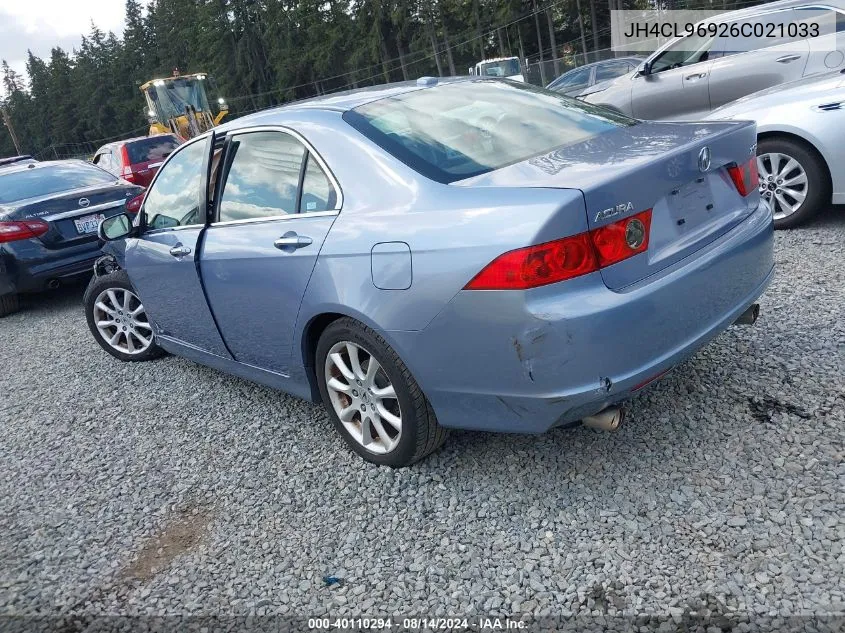 2006 Acura Tsx VIN: JH4CL96926C021033 Lot: 40110294