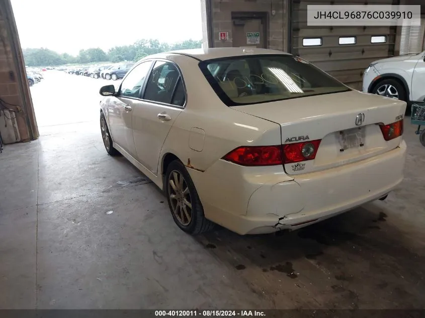 2006 Acura Tsx VIN: JH4CL96876C039910 Lot: 40120011