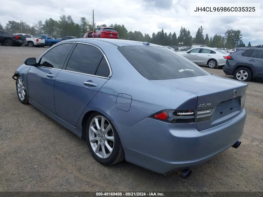 2006 Acura Tsx VIN: JH4CL96986C035325 Lot: 40169408